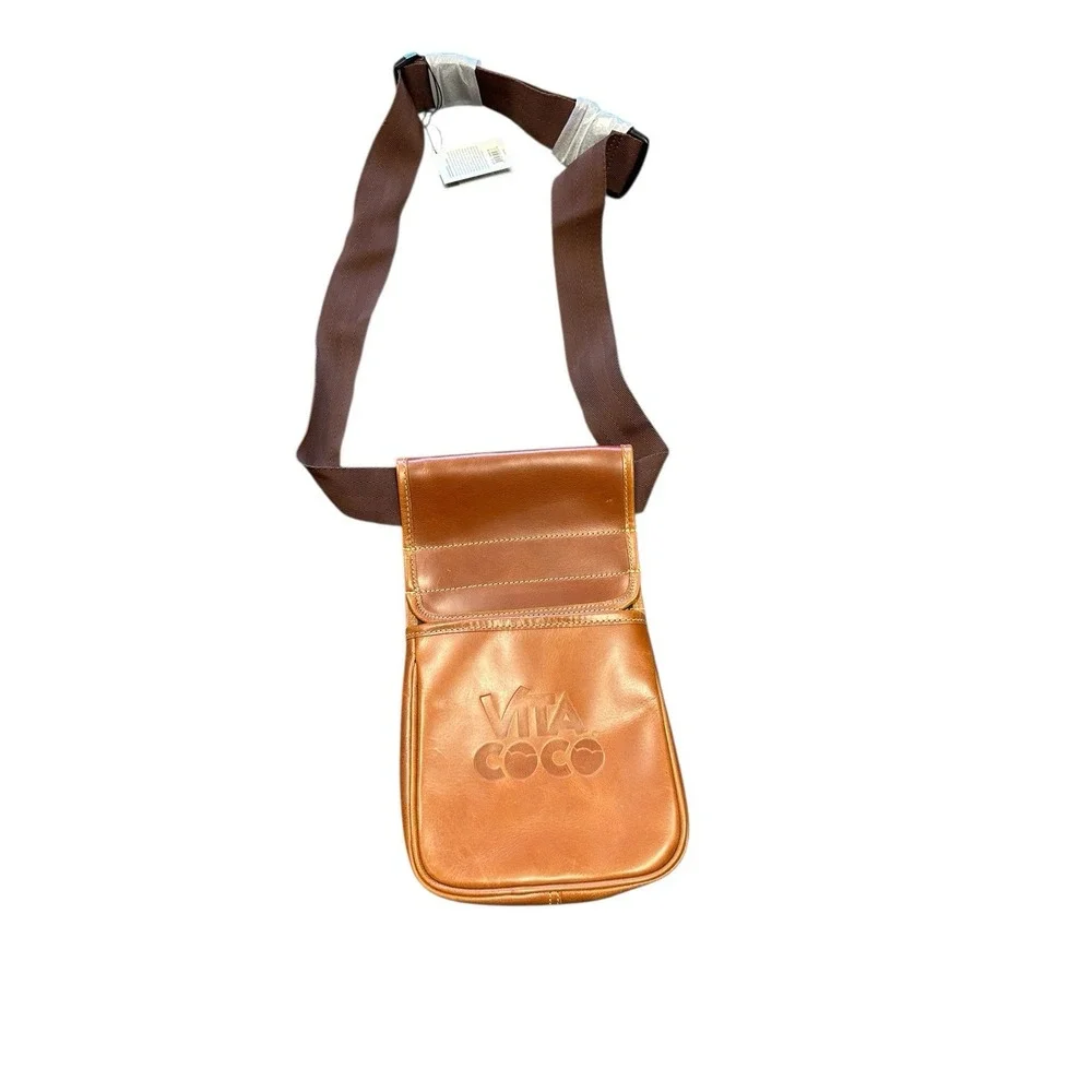 Canyon Leather‎ Buffalo Shell Bag Crossbody NWT Brown Vita Coco Logo Sling